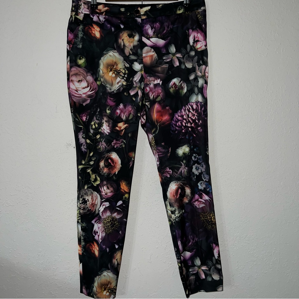 Ted Baker Black Floral Print Trousers